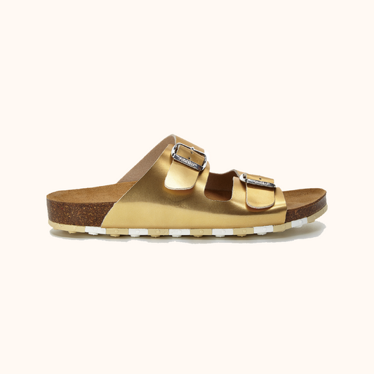Sandalia Flat Ccilu para Dama - Dorado