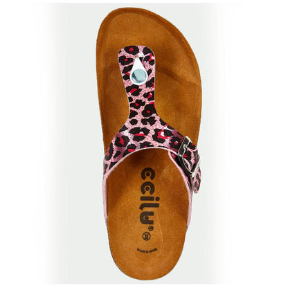 Sandalia Flat Ccilu para Dama - Animal Print