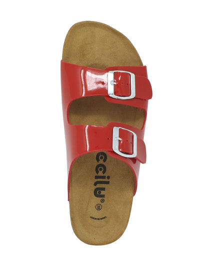 Sandalia Flat Ccilu para dama-Roja